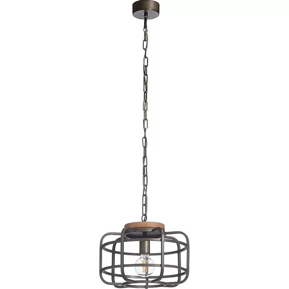 kwantum Hanglamp Wood 1-Lichts Zwart