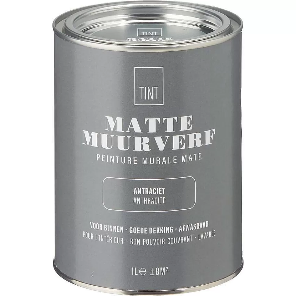 kwantum Muurverf Mat Antraciet - 1 L