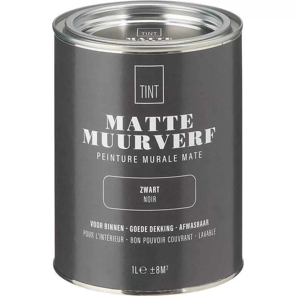 kwantum Muurverf Mat Zwart - 1 L